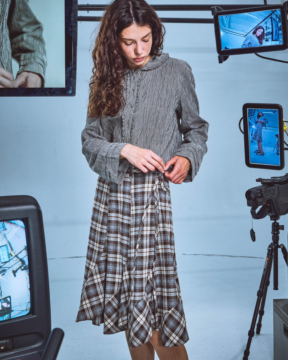 Twisted Panel Skirt - Clouded Flannel 4