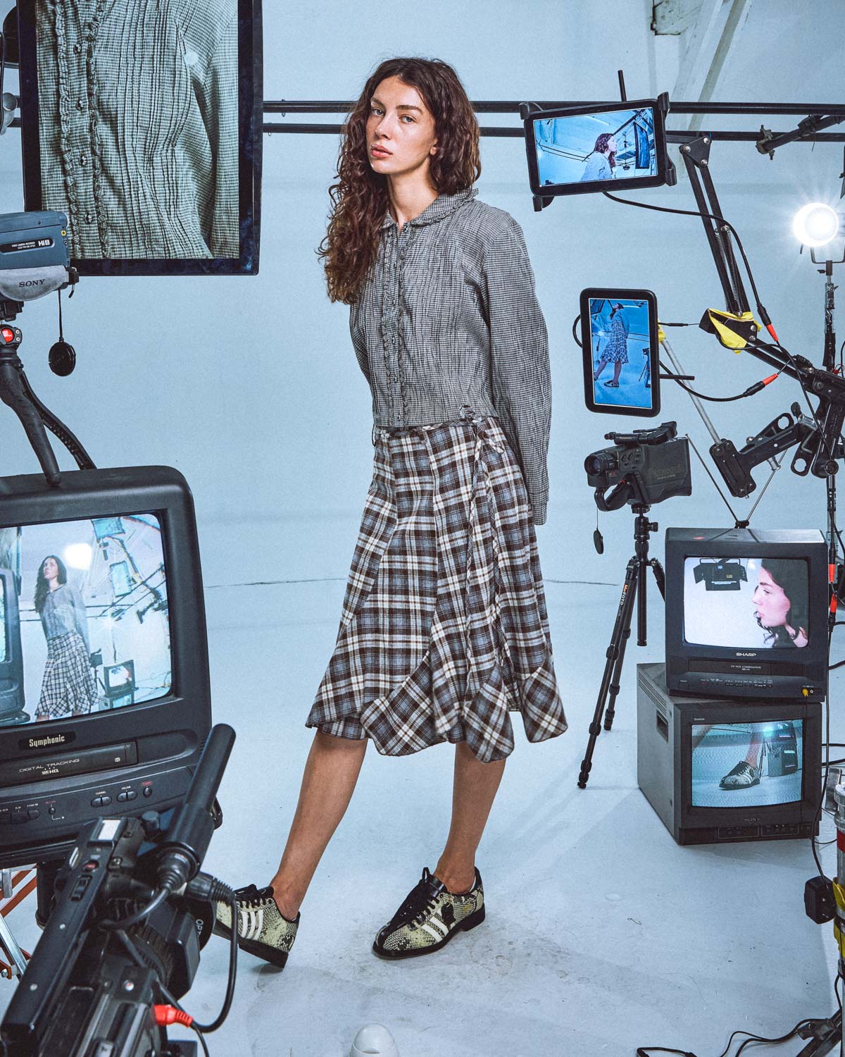 Twisted Panel Skirt - Clouded Flannel 6