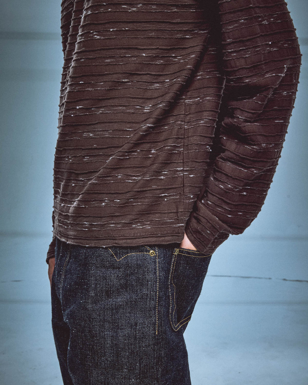 Casey Stripe Long Sleeve T-shirt - Brown 6