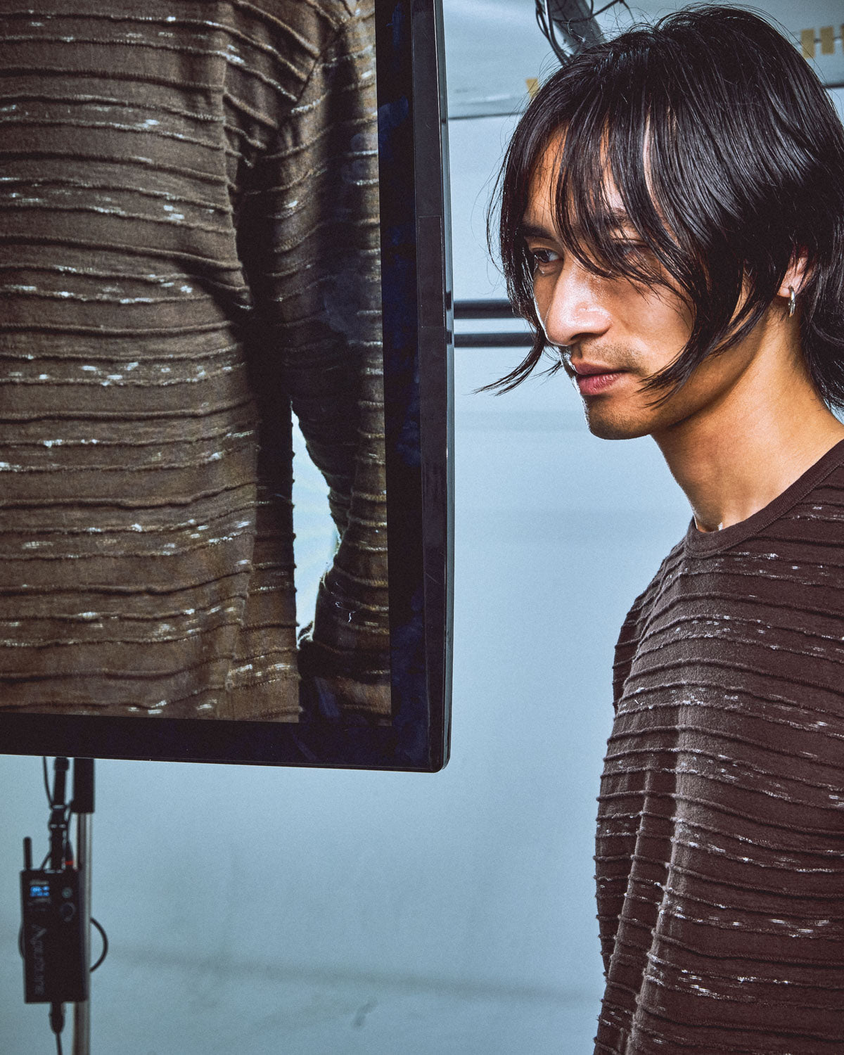Casey Stripe Long Sleeve T-shirt - Brown 4