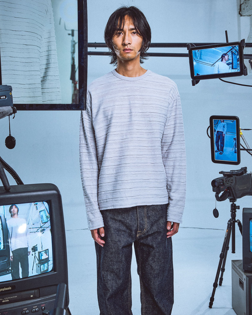 Casey Stripe Long Sleeve T-shirt - Natural 4