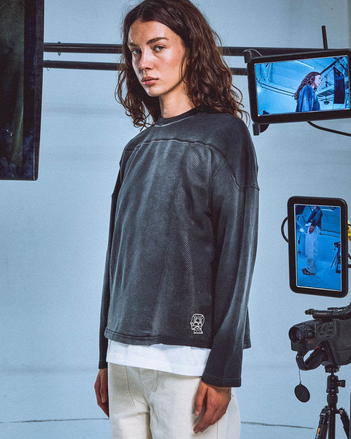 Paneled Pigment Football Shirt - Black 4