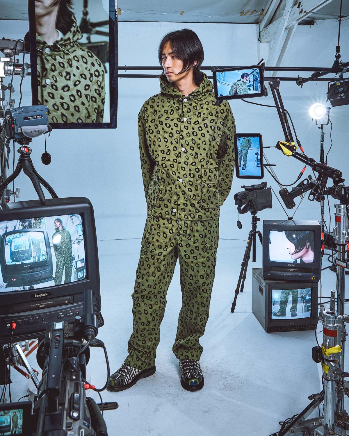 Brain Dead x Dr Martens Wayborne Boot - Black/Marsh Green/Zebra 7
