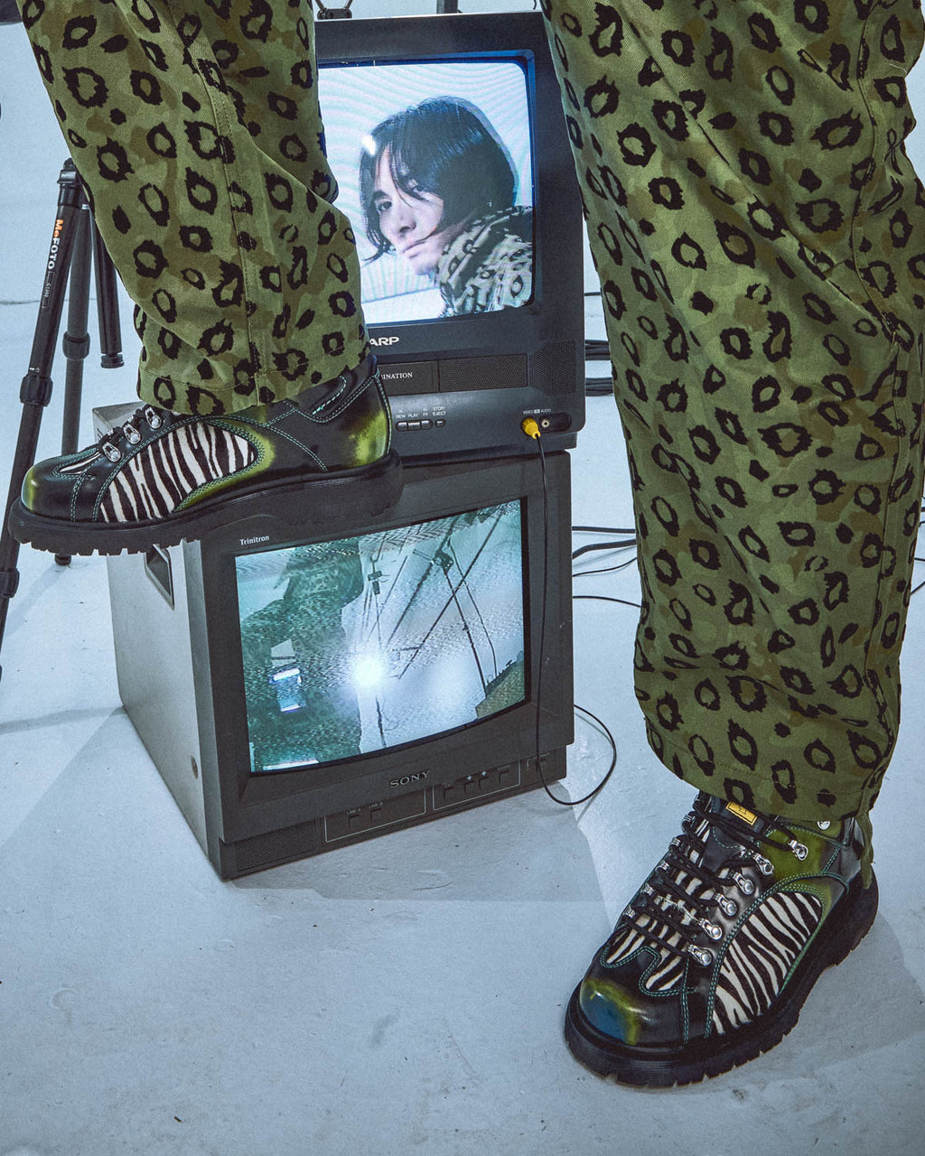 Brain Dead x Dr Martens Wayborne Boot - Black/Marsh Green/Zebra 2