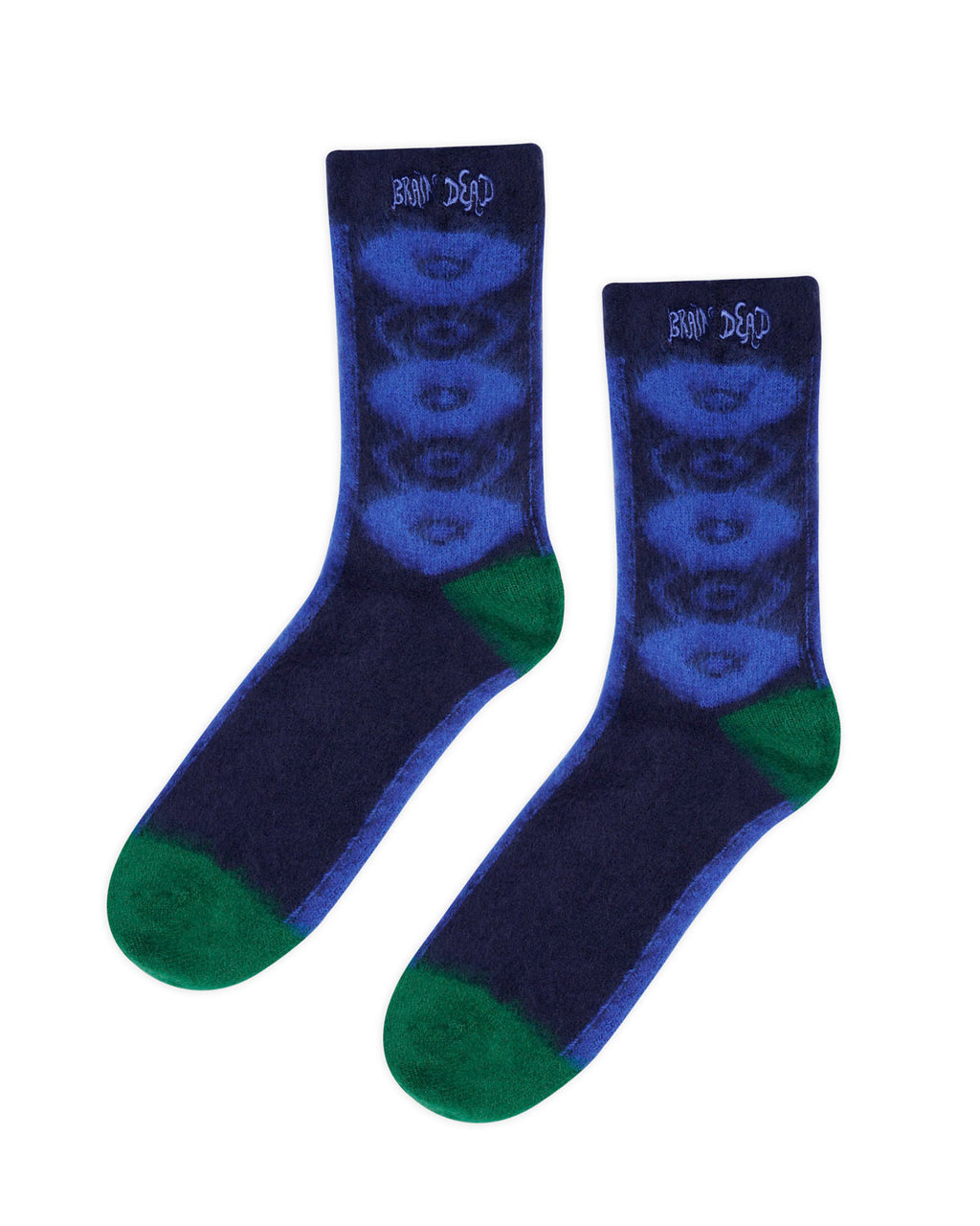 Brushed Oval Argyle Socks - Blue