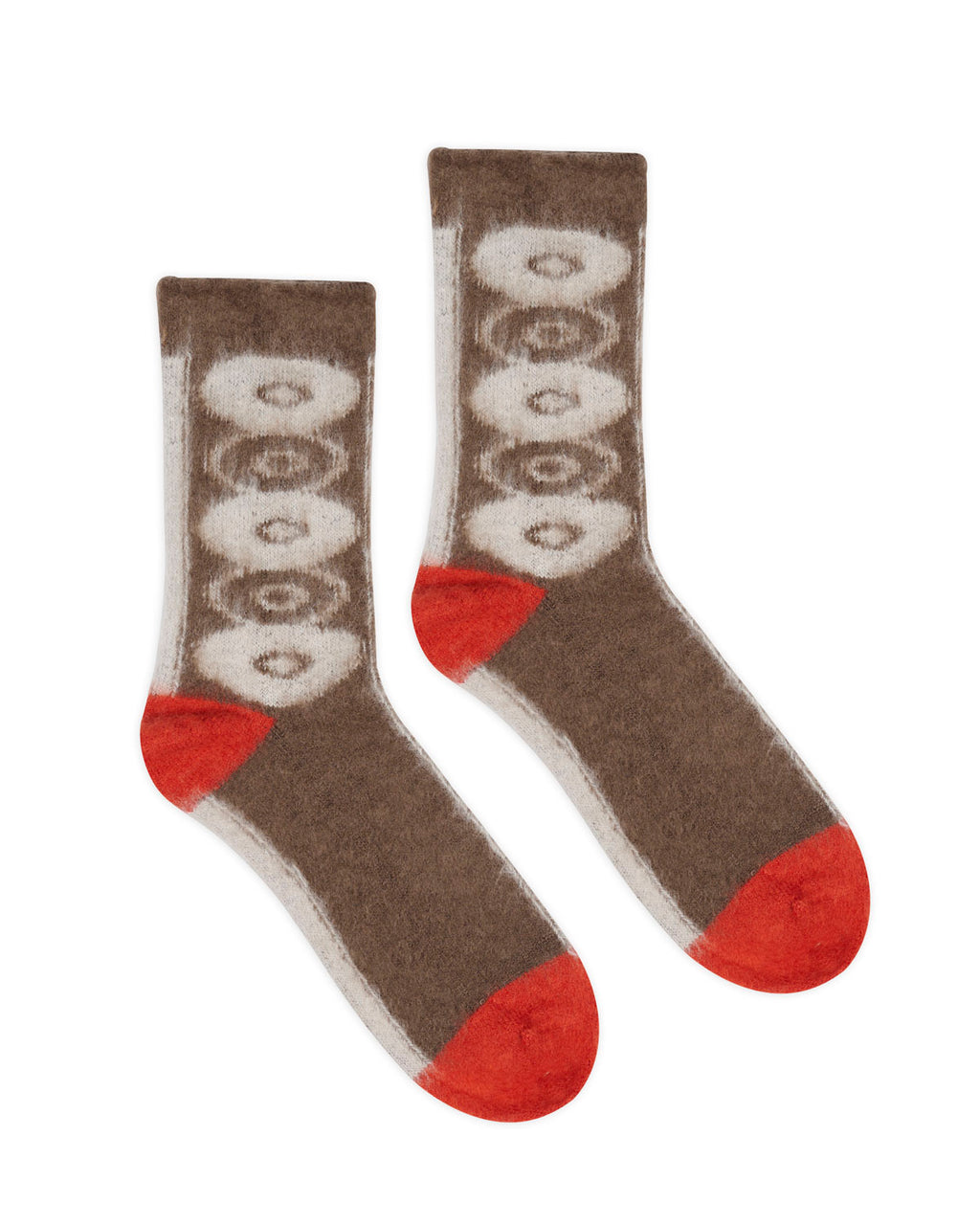 Brushed Oval Argyle Socks - Brown 2