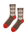 Brushed Oval Argyle Socks - Brown