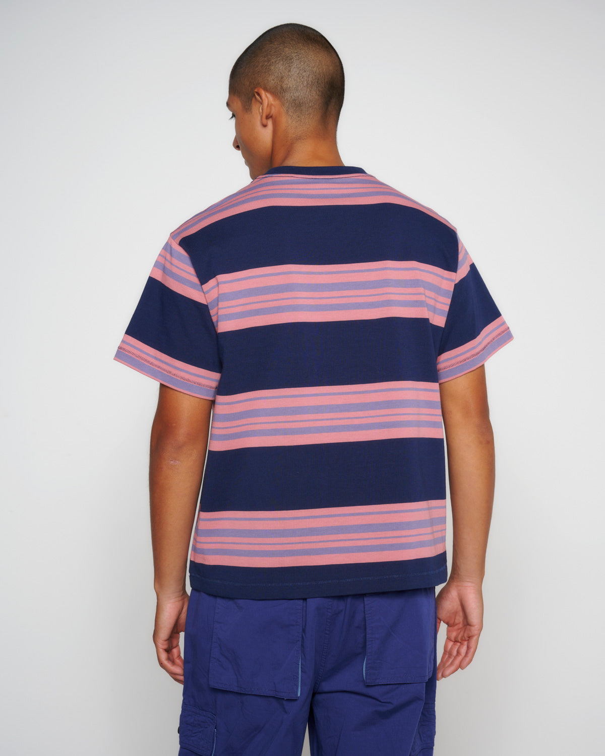 Baker Striped Pocket T-shirt - Navy 5