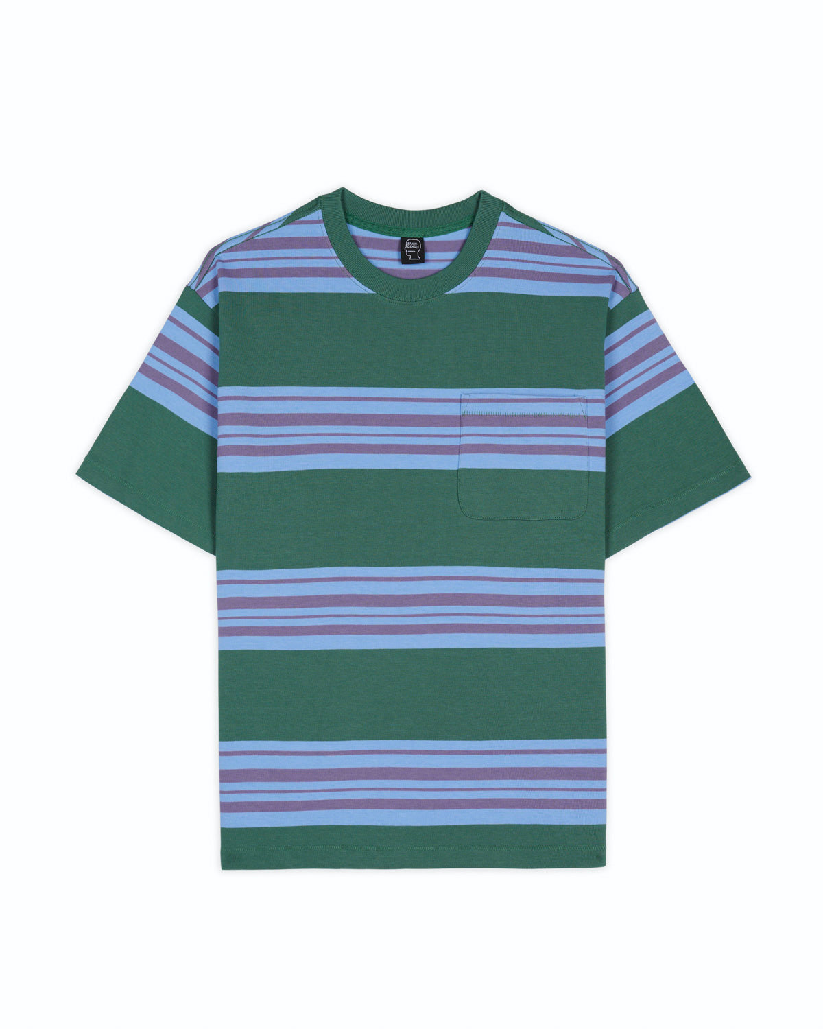 Baker Striped Pocket T-shirt - Green 1