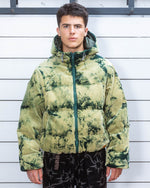 Bleach Dyed Dimension Puffer Jacket - Olive 2