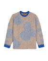 Boxy Knit Cow Print Sweater - Taupe