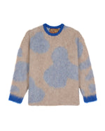 Boxy Knit Cow Print Sweater - Taupe 1