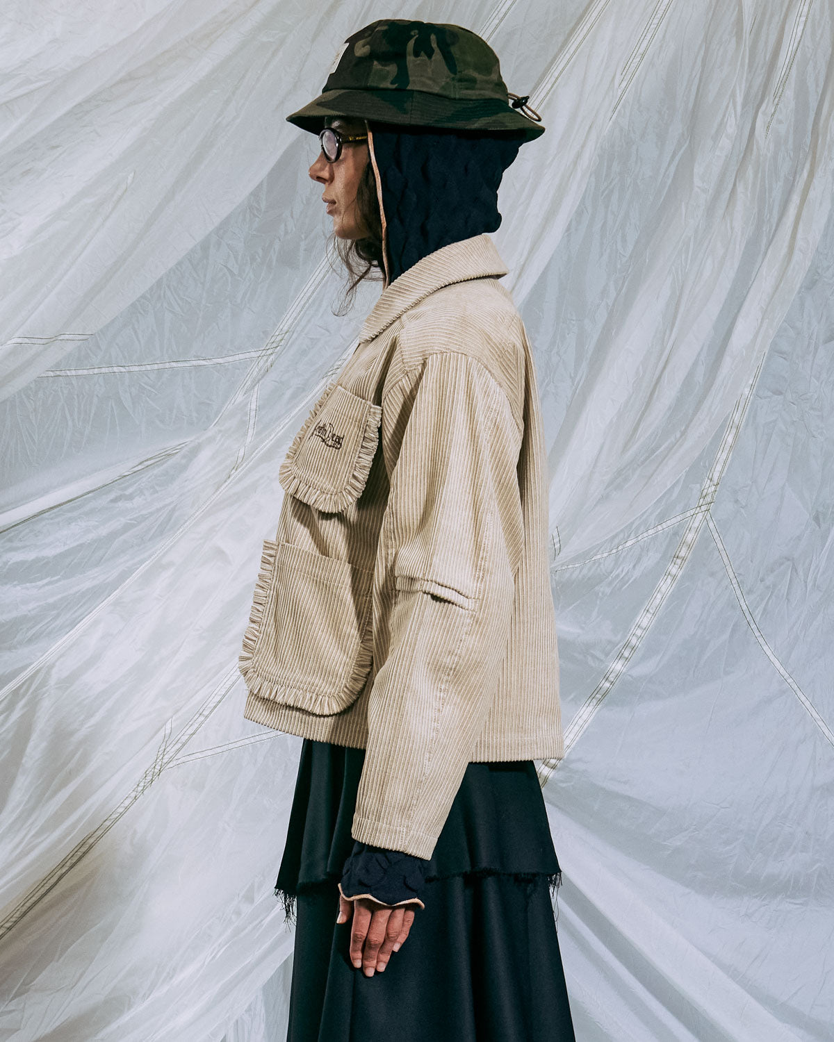 Boxy Ruffle Jacket - Natural – Brain Dead