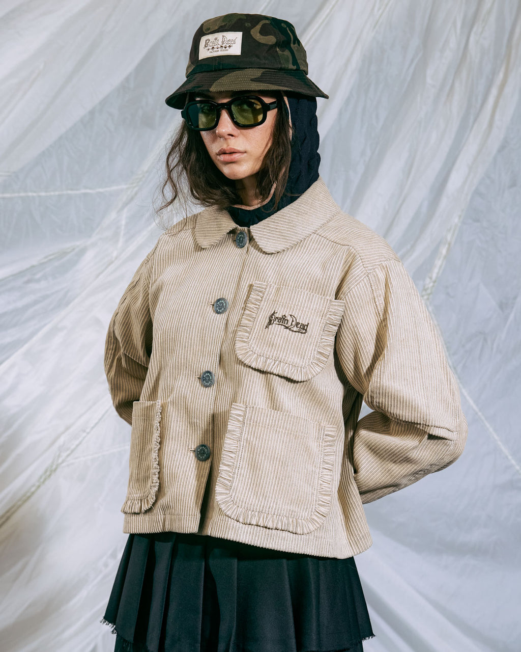 Boxy Ruffle Jacket - Natural 8