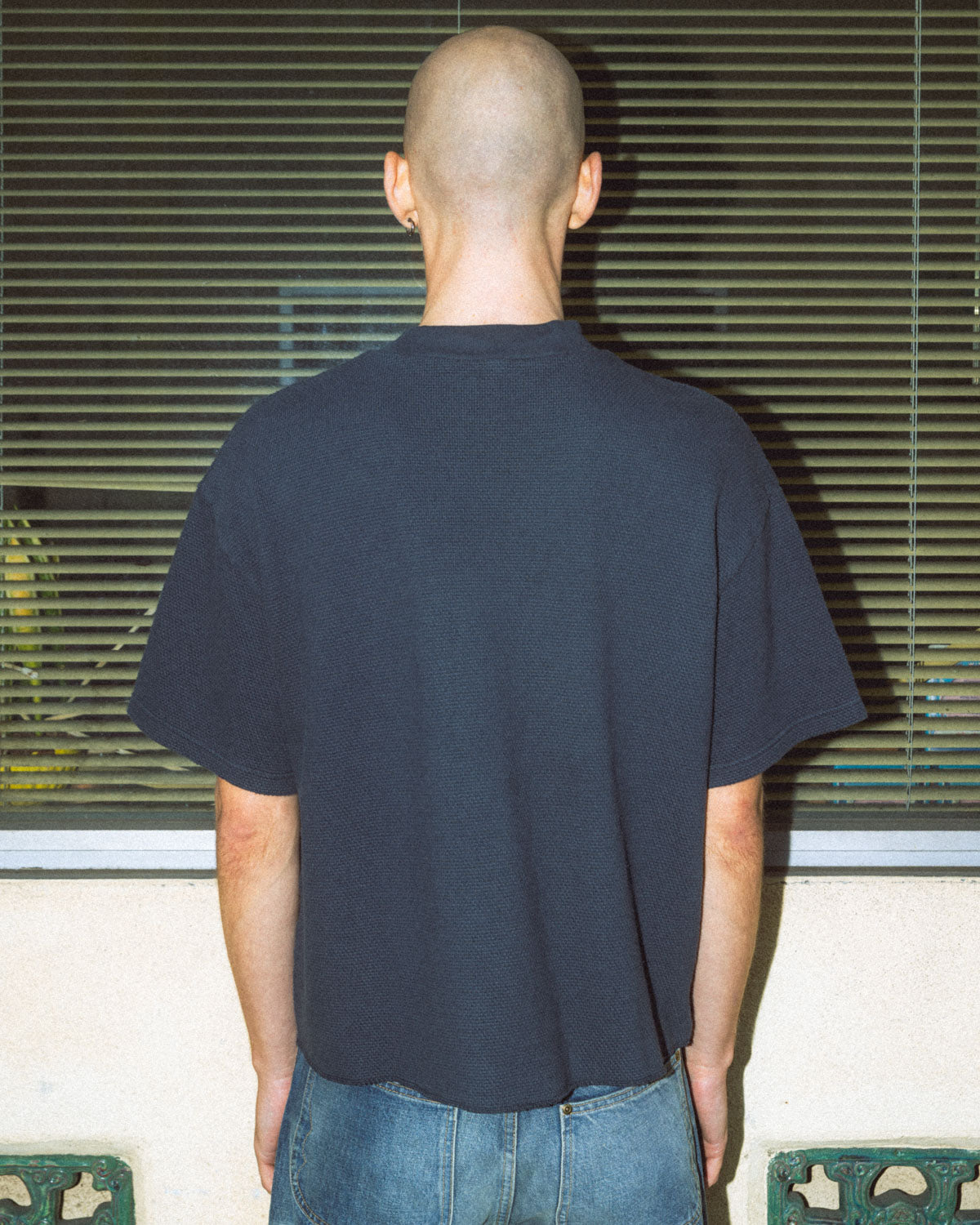 Boxy Thermal Mock Neck T-Shirt - Slate – Brain Dead