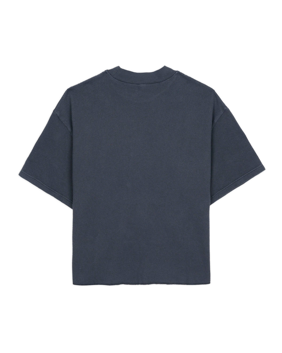Boxy Thermal Mock Neck T-Shirt - Slate 6