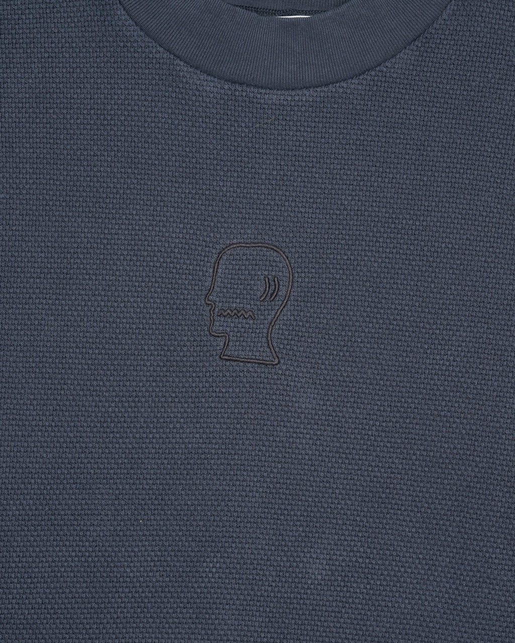 Boxy Thermal Mock Neck T-Shirt - Slate 4