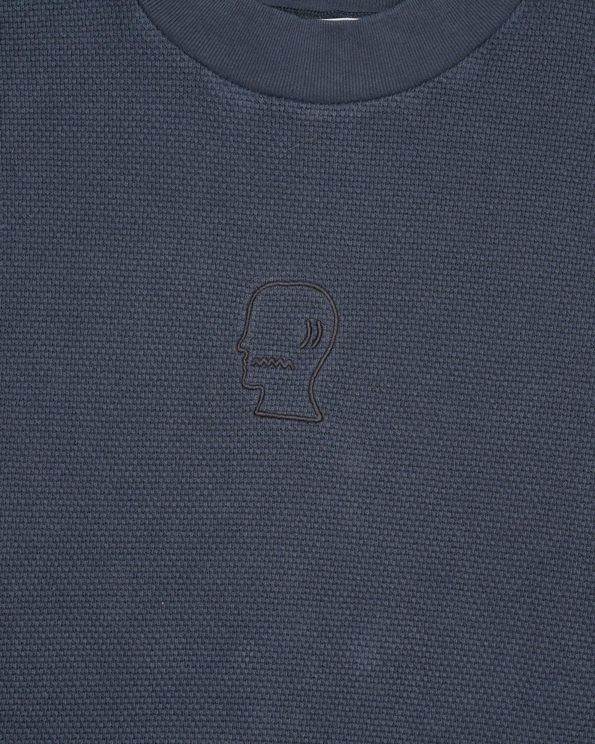 Boxy Thermal Mock Neck T-Shirt - Slate 4