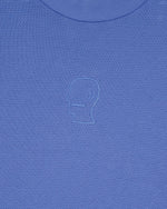 Boxy Thermal Mock Neck T-Shirt - Blue 3