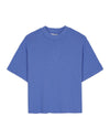 Boxy Thermal Mock Neck T-Shirt - Blue