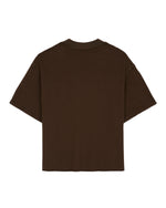 Boxy Thermal Mock Neck T-Shirt - Brown 5
