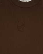 Boxy Thermal Mock Neck T-Shirt - Brown 3