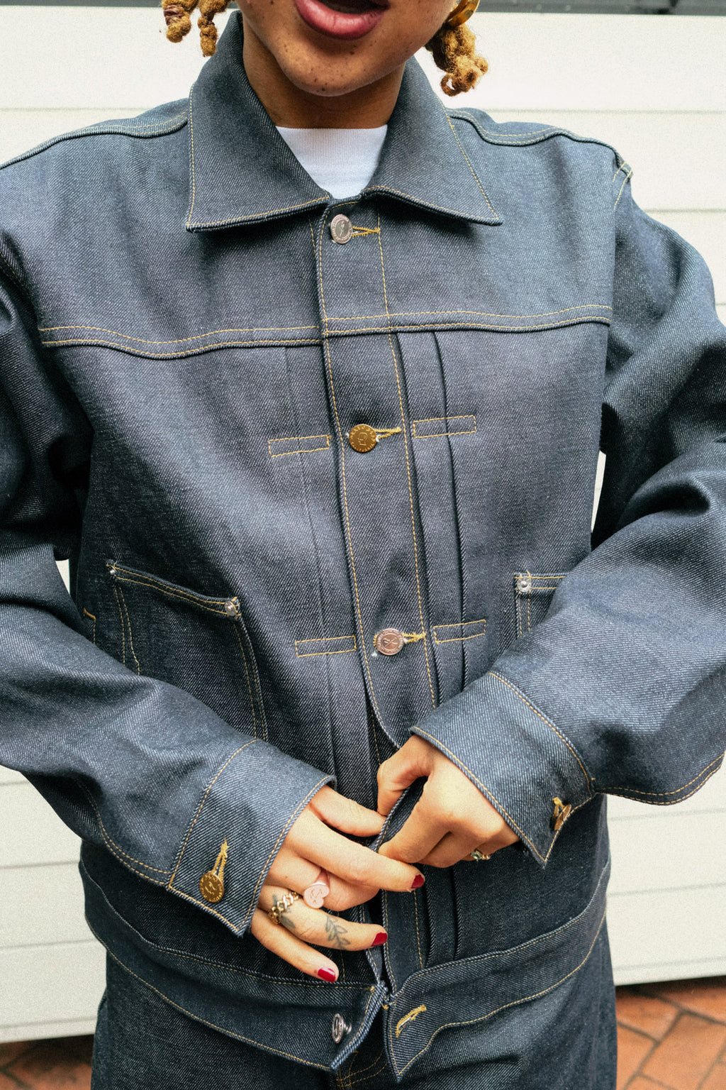 Brain Dead x A.P.C. Selvedge Trucker Jacket - Indigo 7