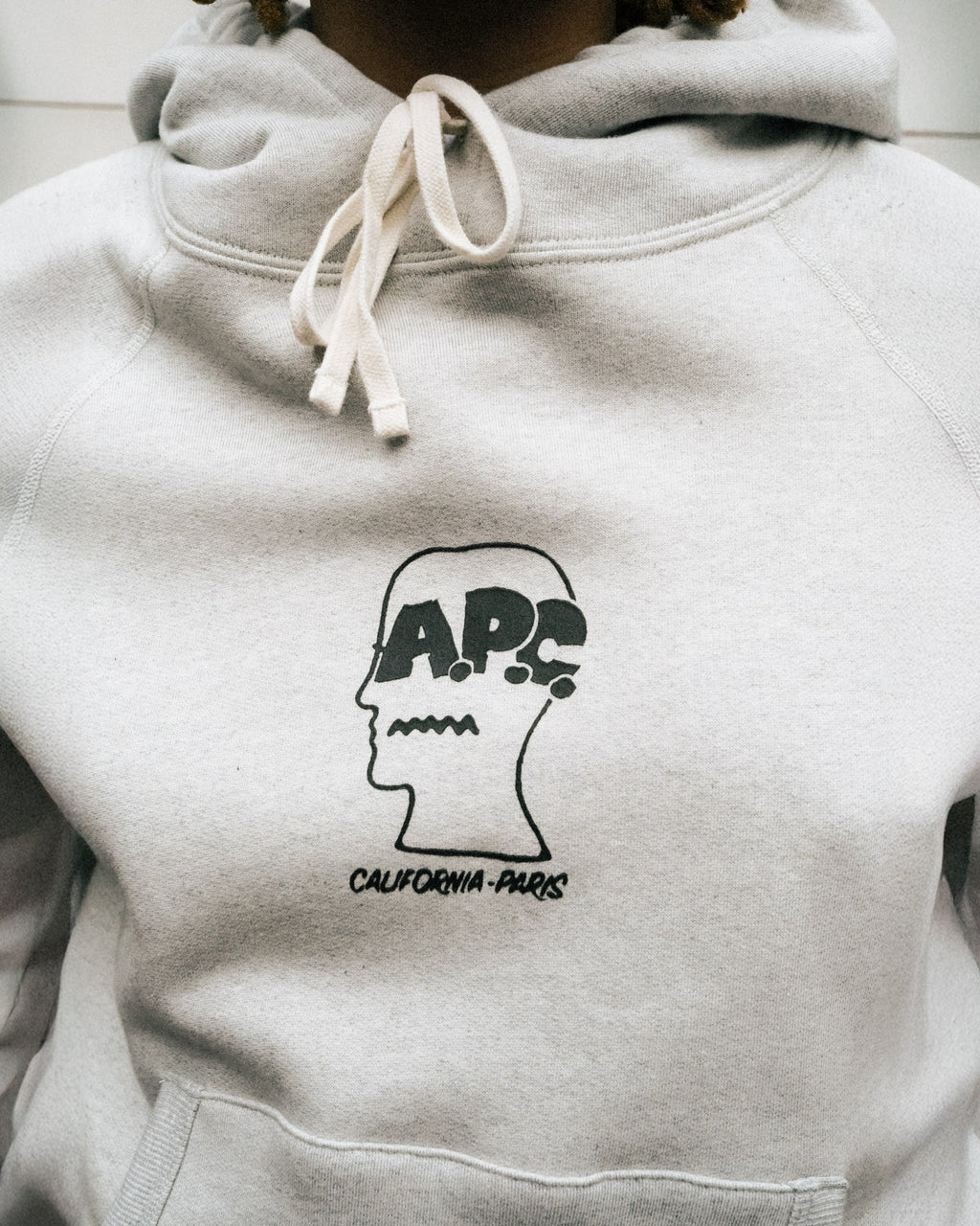 Brain Dead x A.P.C. Fleece Logo Head Raglan Hoodie - Oatmeal 5