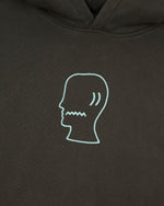 3D Embroidered Logohead Garment Dyed Hoodie - Brown 2