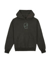 3D Embroidered Logohead Garment Dyed Hoodie - Brown
