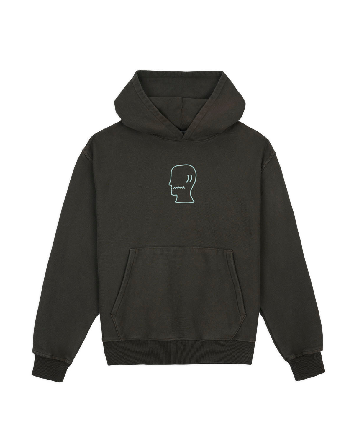 3D Embroidered Logohead Garment Dyed Hoodie - Brown – Brain Dead