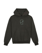 3D Embroidered Logohead Garment Dyed Hoodie - Brown 1