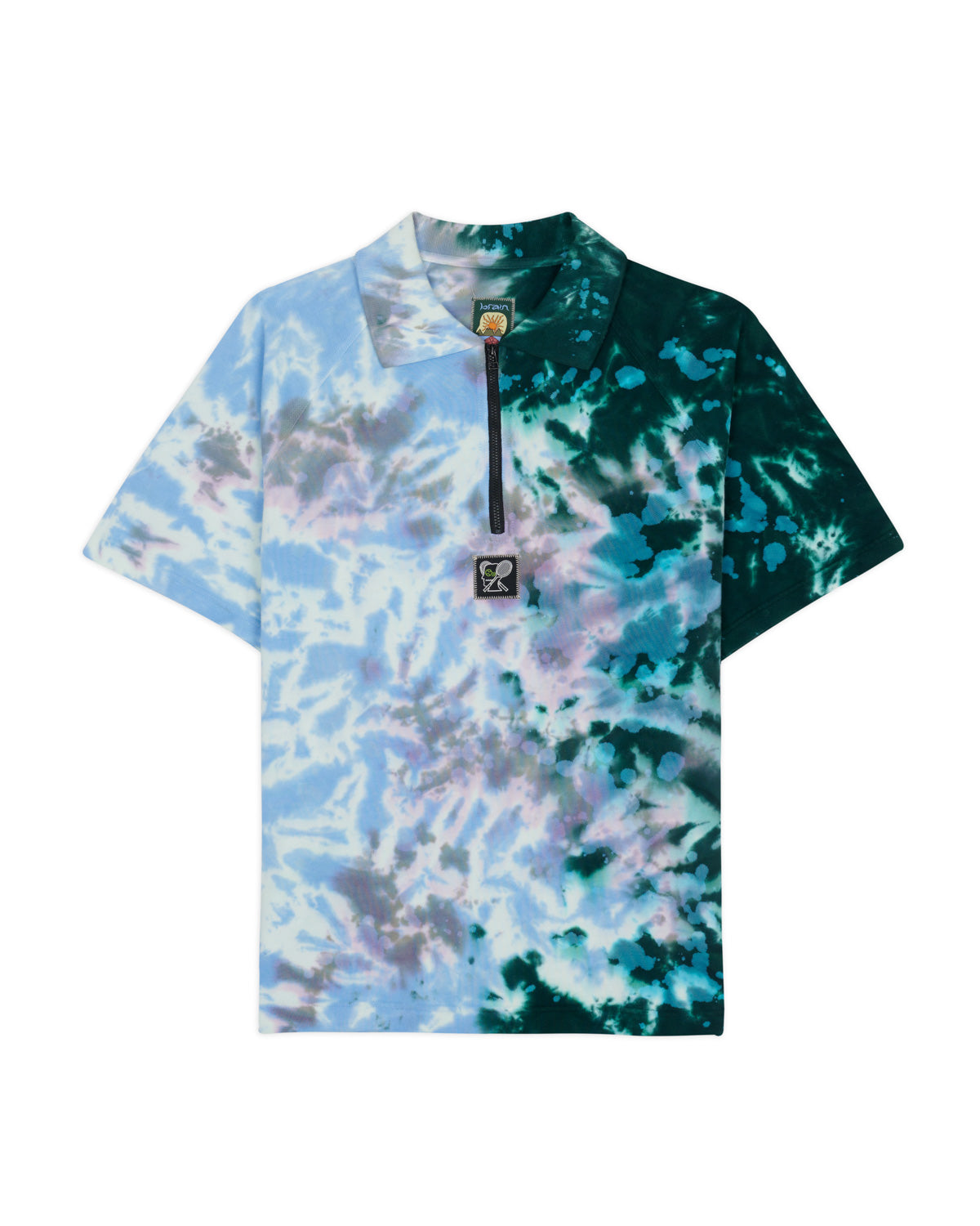 Dyed Short Sleeve Boxed Pique Polo - Green Smoke 1