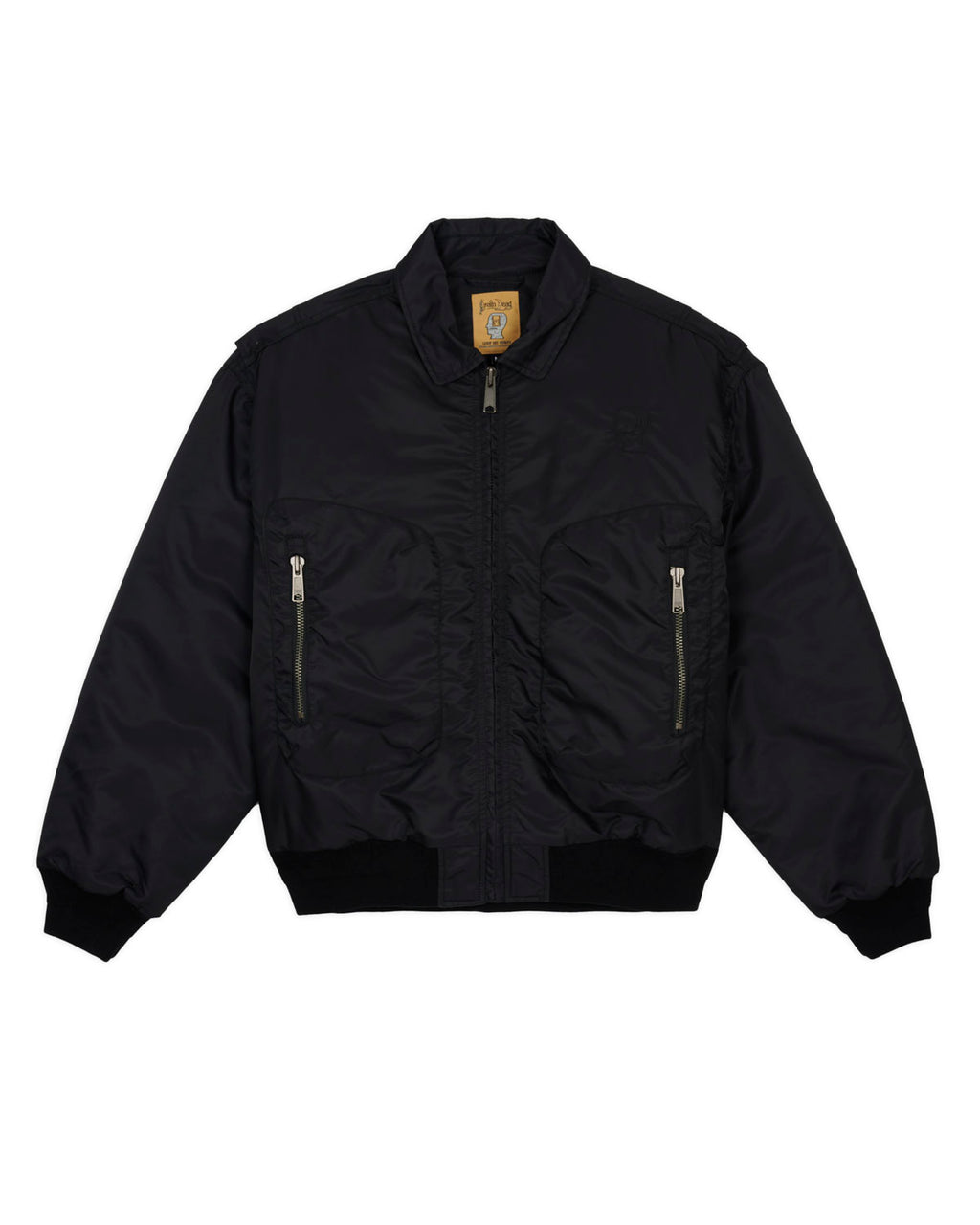 Embroidered 3D Flight Jacket  - Black