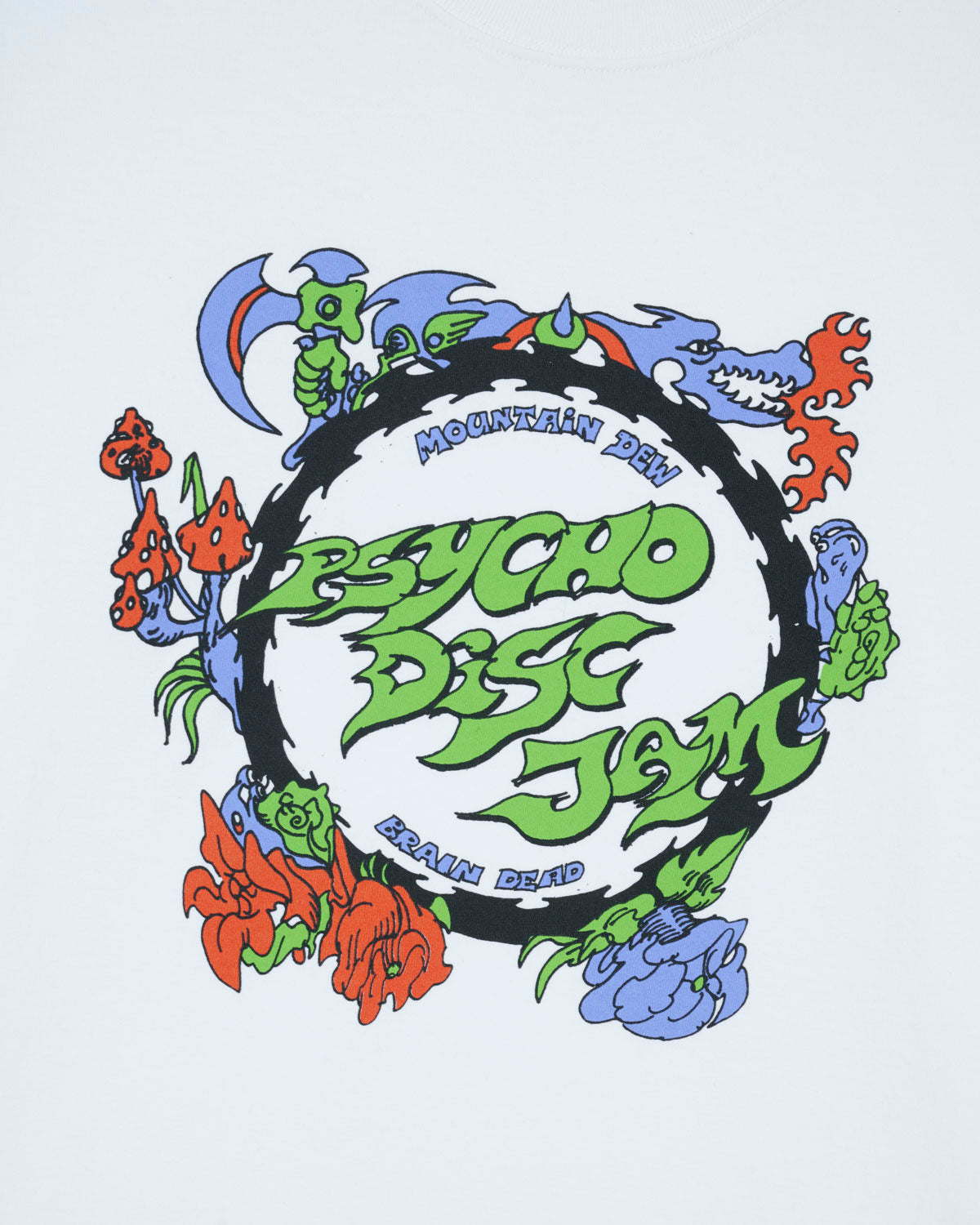 Brain Dead x Mountain Dew Psycho Disc Jam T-shirt - White 2