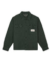 Waffle Button Front Shirt - Dark Green