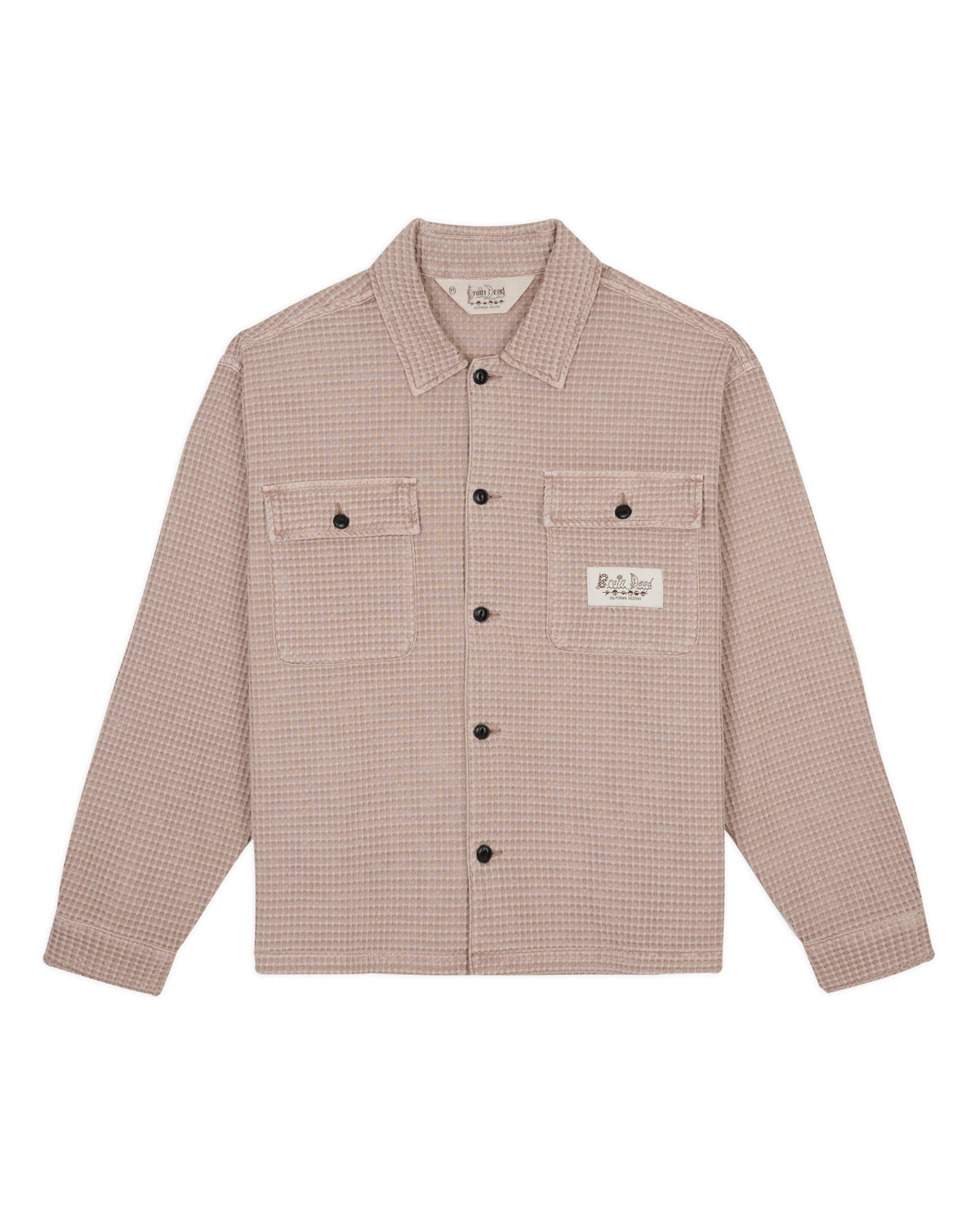 Waffle Button Front Shirt - Sand 1