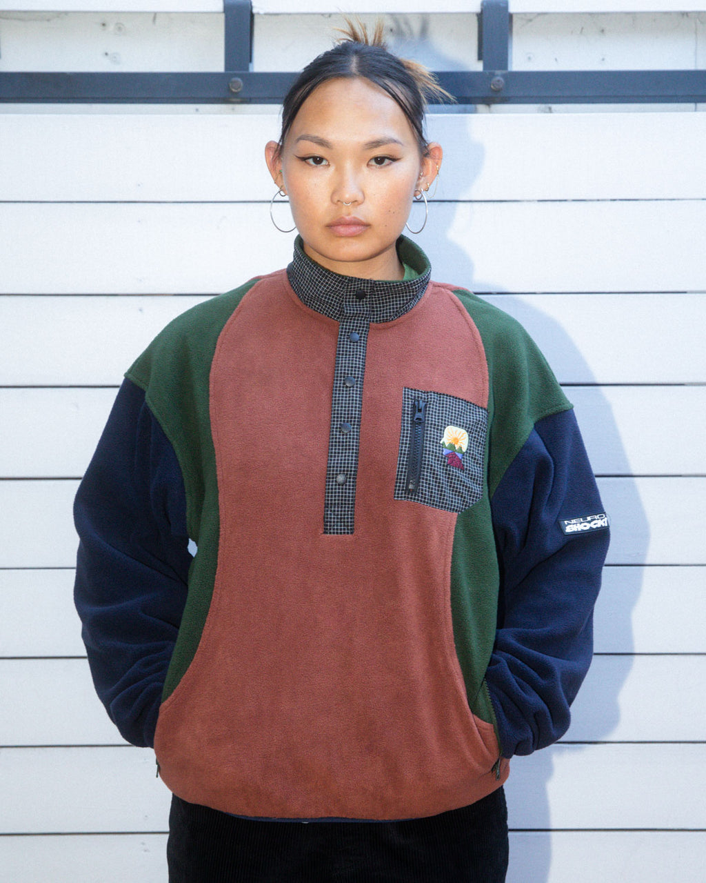 Brain Dead Equipment Ripstop Pullover Fleece Jacket - Navy 3