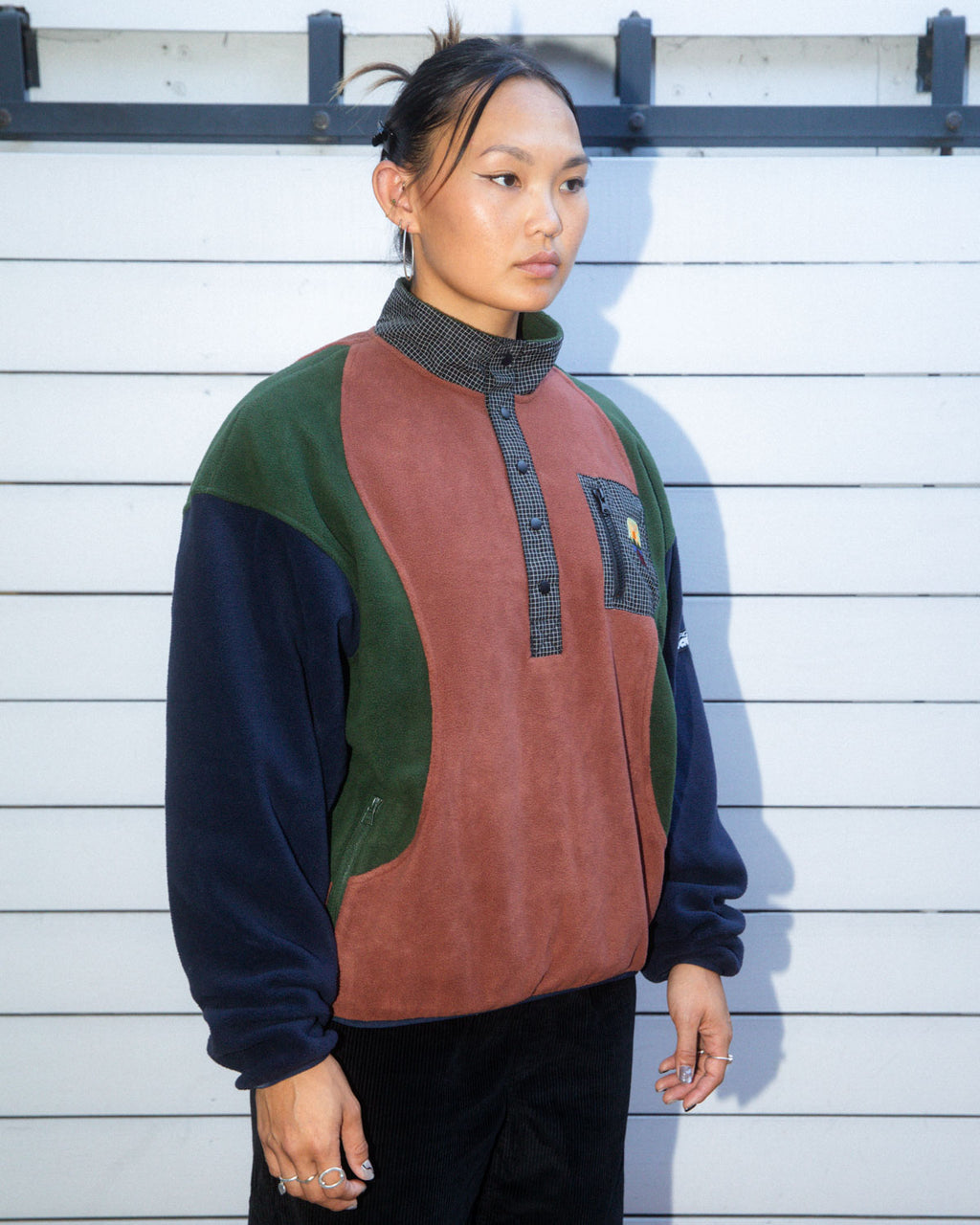 Brain Dead Equipment Ripstop Pullover Fleece Jacket - Navy 6