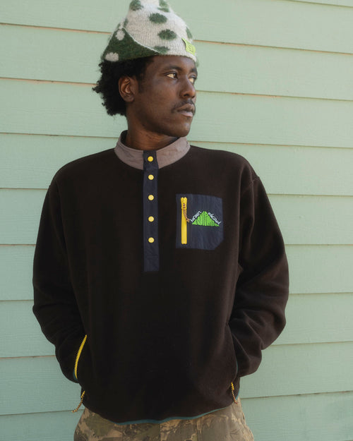 Brain Dead Equipment Fleece Pullover Jacket - Brown 2