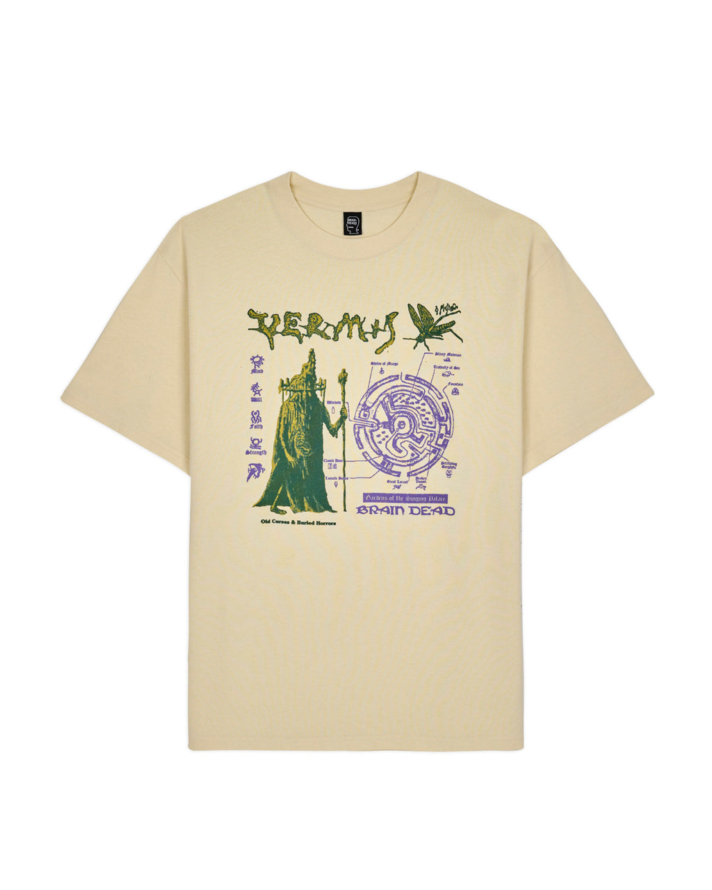 Brain Dead Fantasy Games Vermis Old Curses T-shirt - Natural