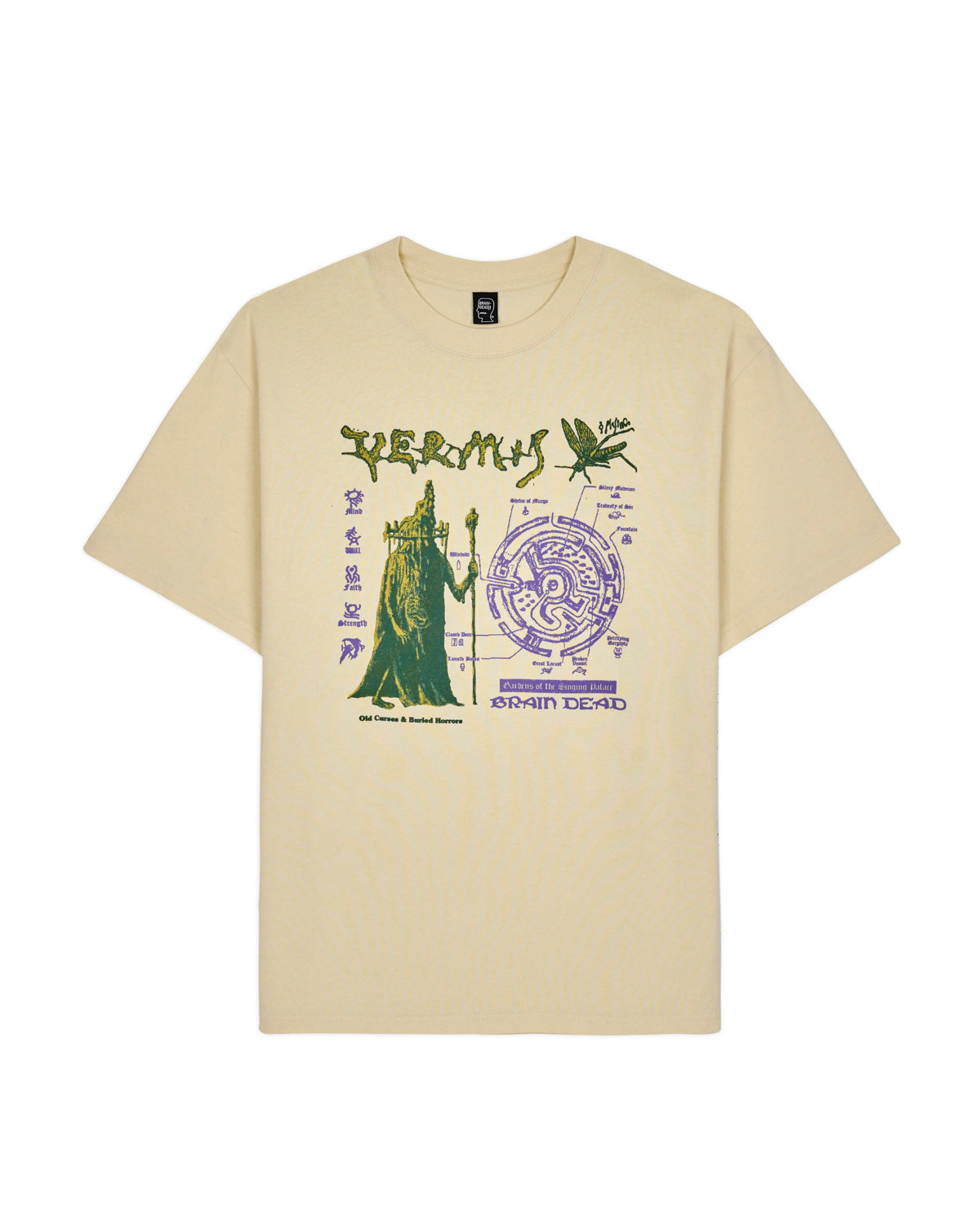 Brain Dead Fantasy Games Vermis Old Curses T-shirt - Natural 1