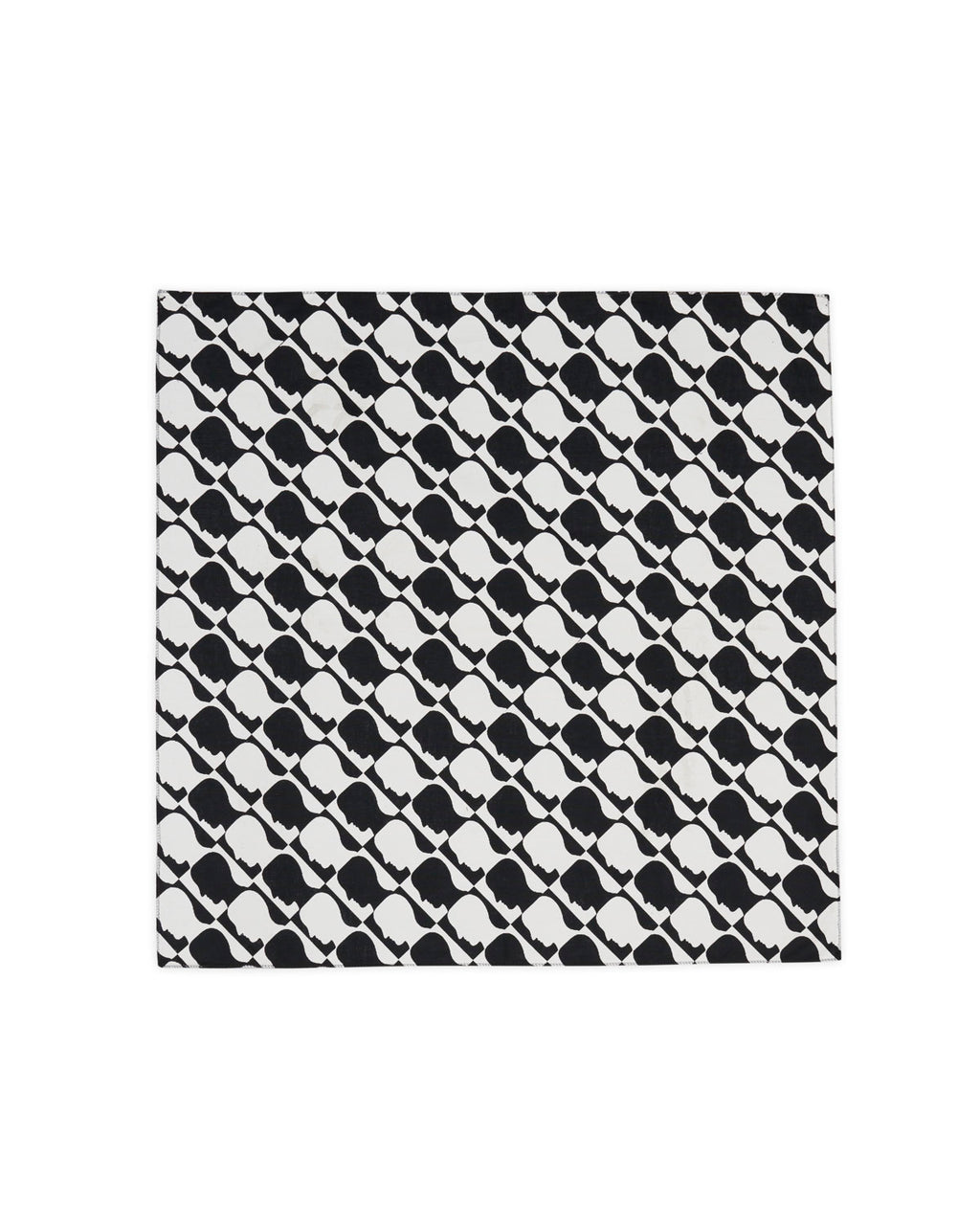 Checkered Logohead Bandana - Black