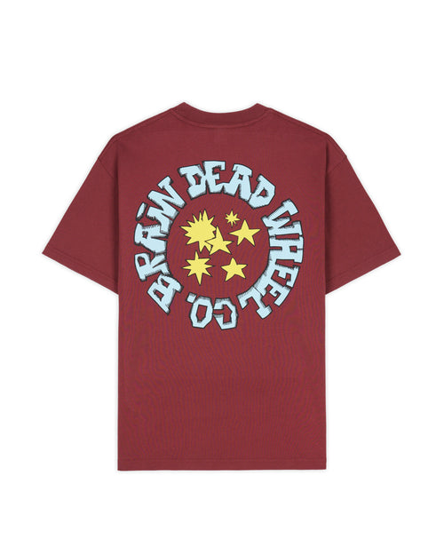Brain Dead Wheel Co T-shirt - Burgundy 2