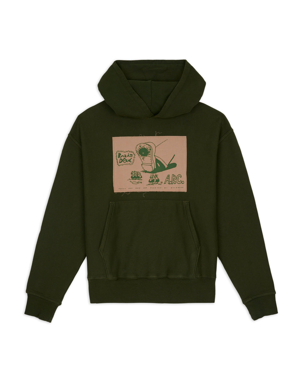 Brain Dead x A.P.C. Stomp Hoodie - Forest