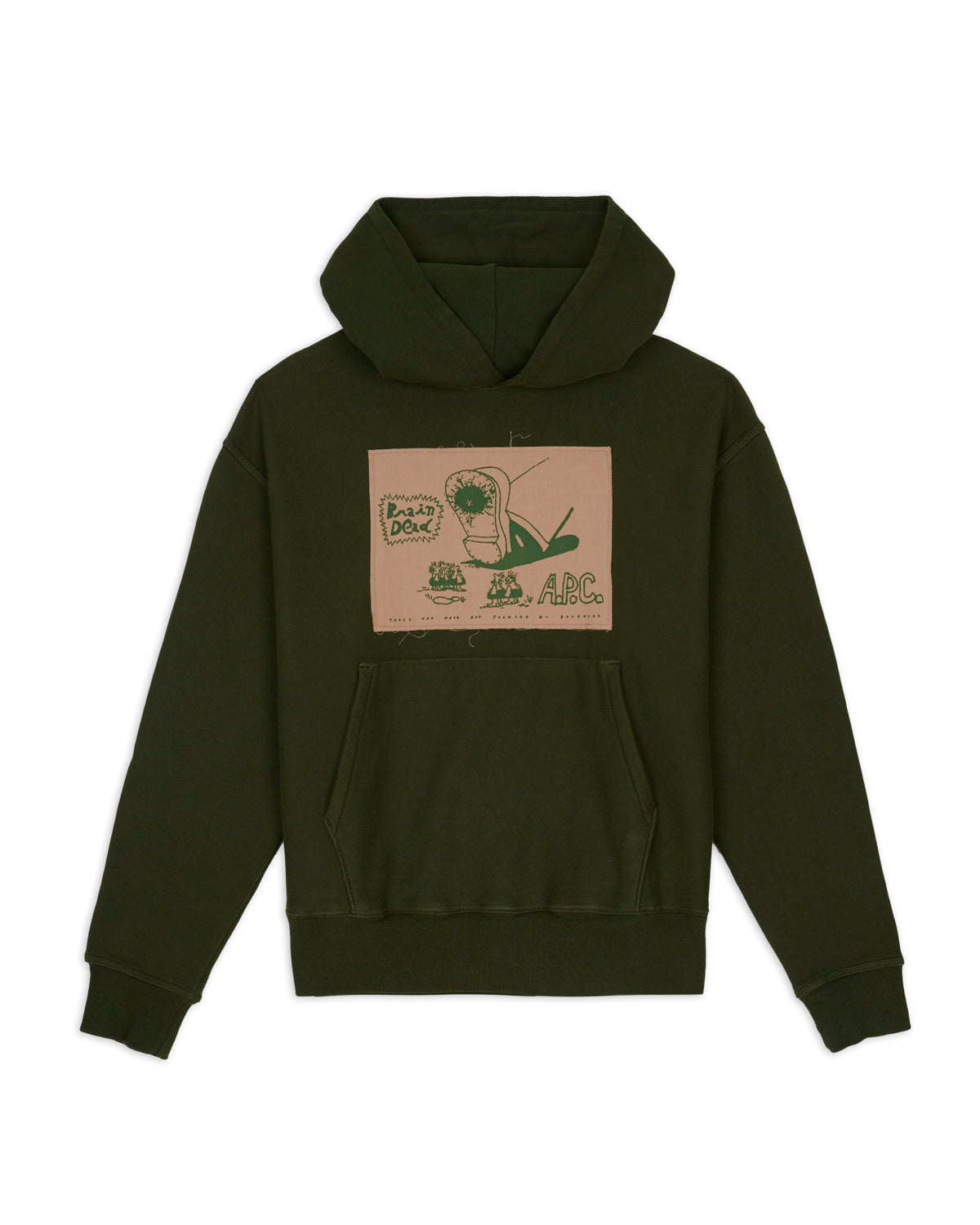 Brain Dead x A.P.C. Stomp Hoodie - Forest 1