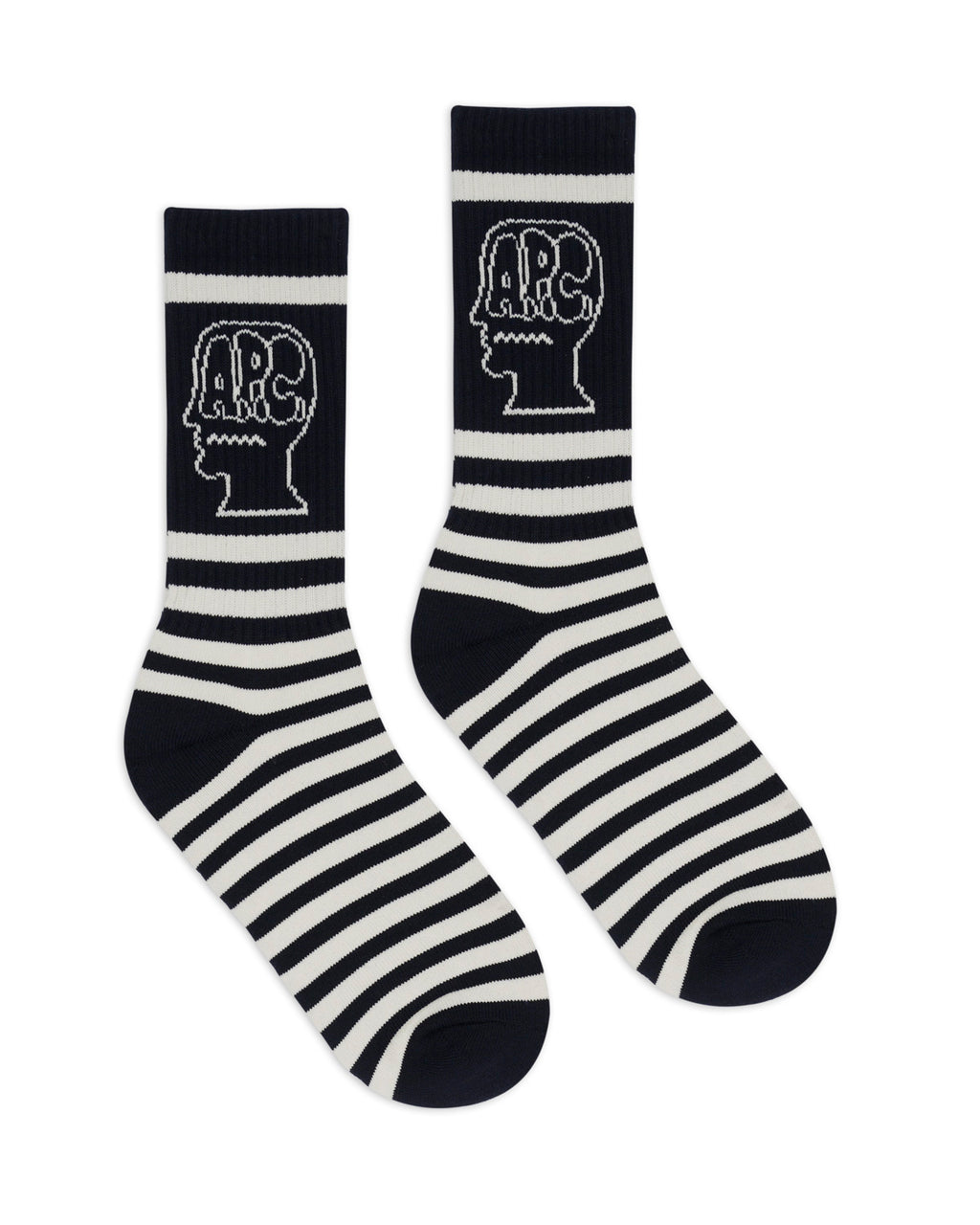 Brain Dead x A.P.C. Striped Socks - Navy