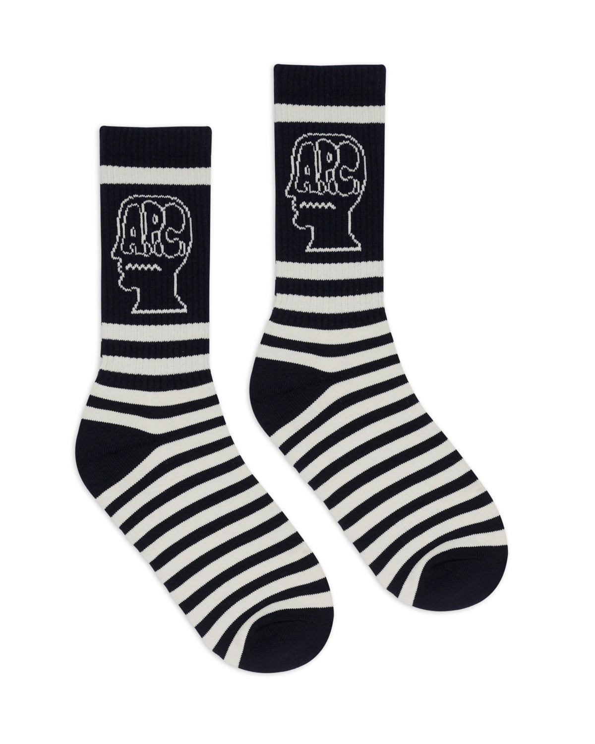 Brain Dead x A.P.C. Striped Socks - Navy 1