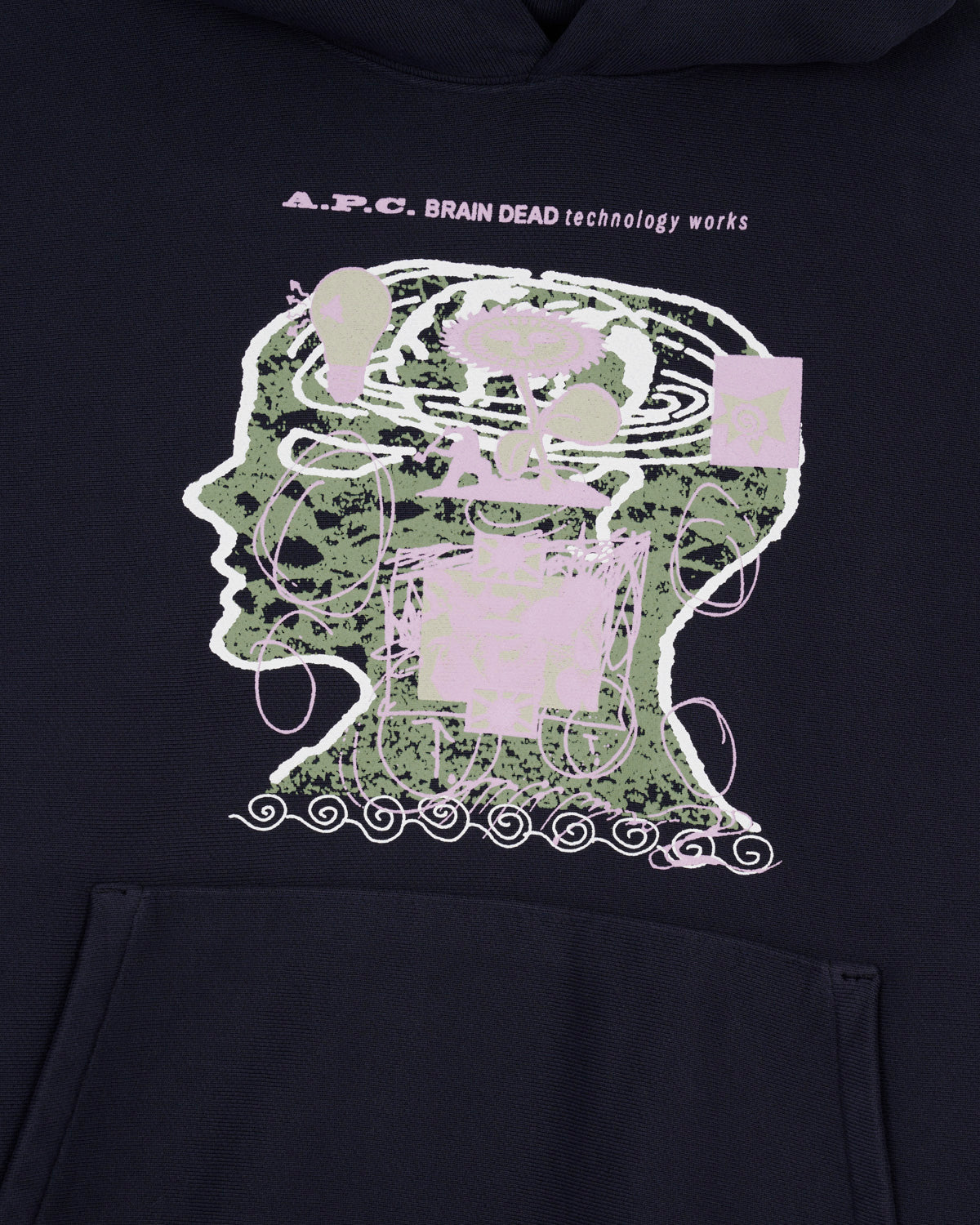 BRAIN DEAD フーディー パーカー L Brain Dead Logohead Hoodie - Black