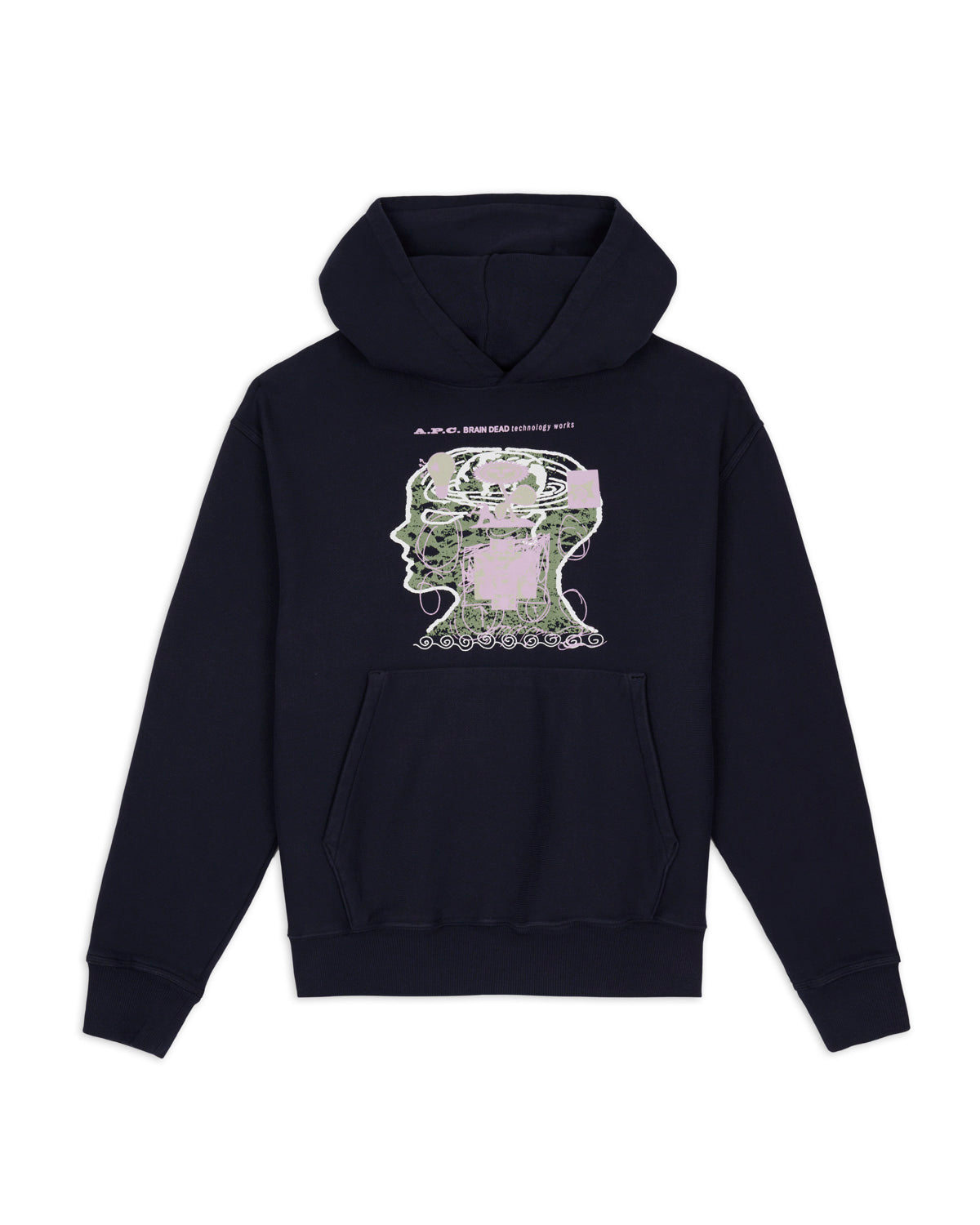 BRAIN DEAD パーカー Mサイズ グレー/バーガンディ Brain Dead x Glasswing Seattle Logohead Hoodie, Heather Grey